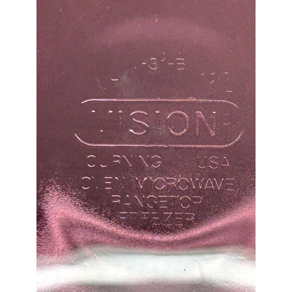 Vtg 1991 Pyrex Vision Cranberry Coning Cookware 1-Qt/L Round Casserole With Lids - Picture 8 of 16